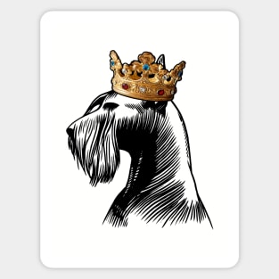 Giant Schnauzer Dog King Queen Wearing Crown Sticker